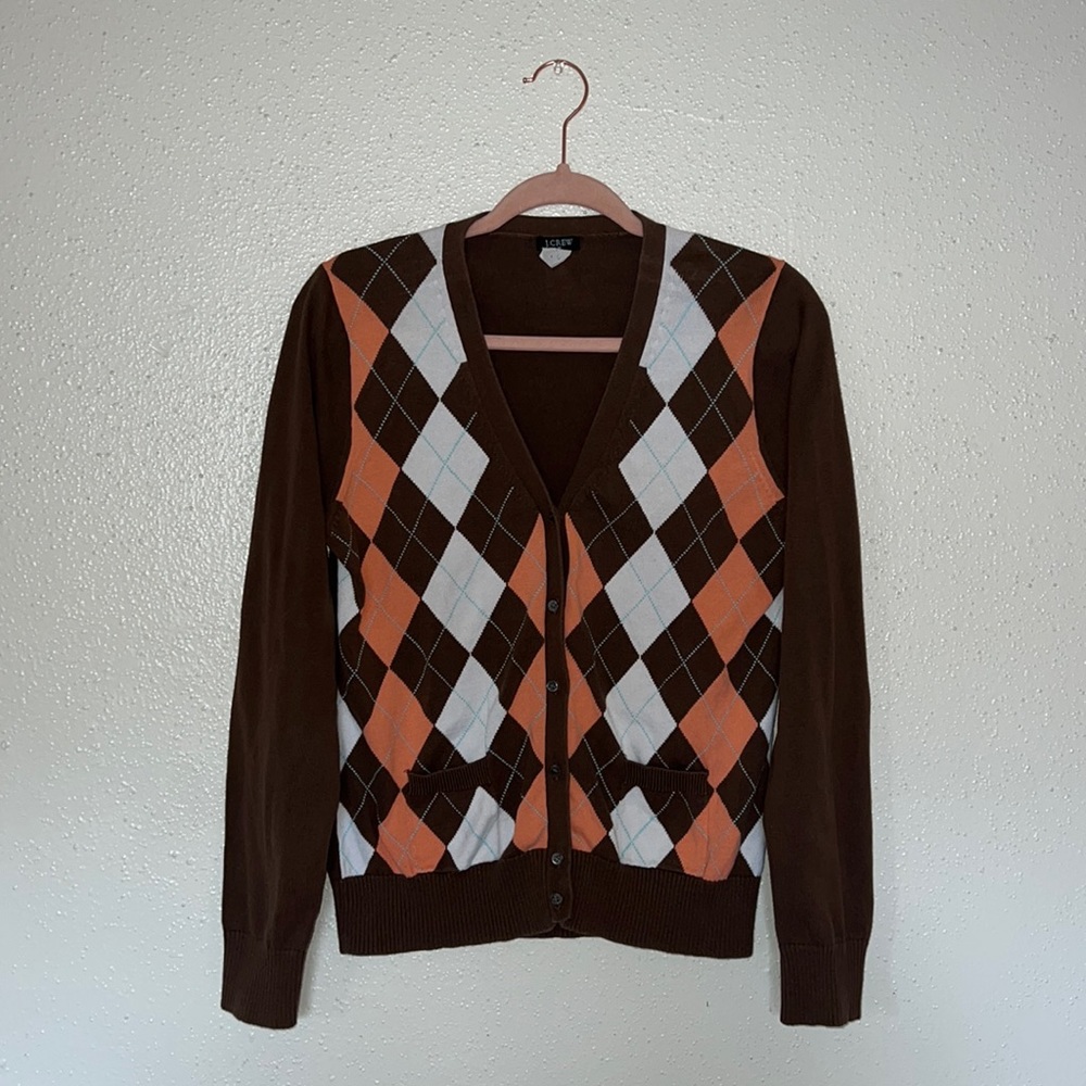 Vintage J. Crew Argyle Cardigan